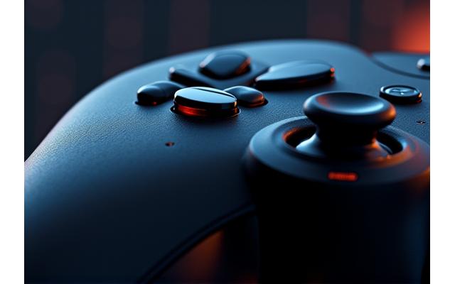 Ergonomically designed modular accessible gaming controller with large, remappable buttons and joysticks. Designed for versatile grip.